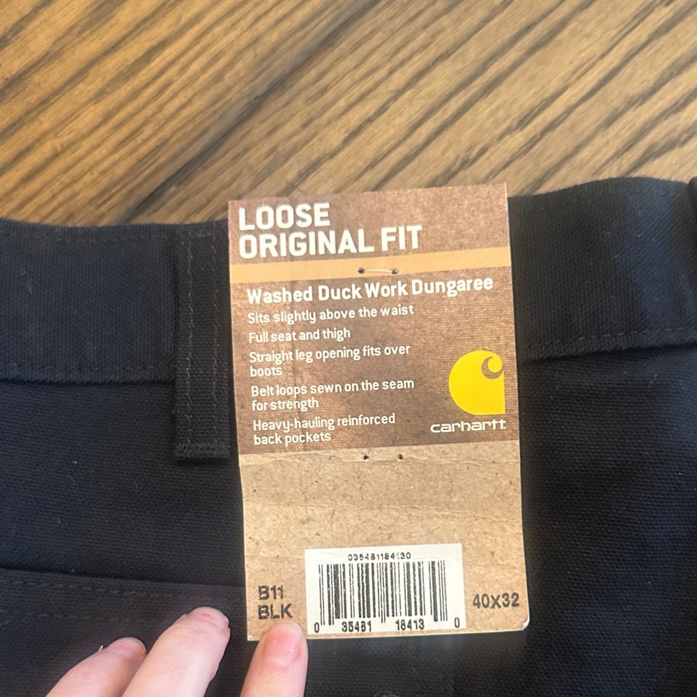 Carhartt Washed Duck Black Dungaree